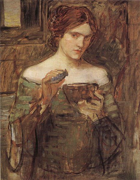 John William Waterhouse Sketch fro The Love Philtre